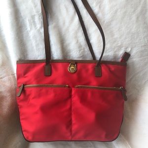 Michael Kors Red Nylon Tote